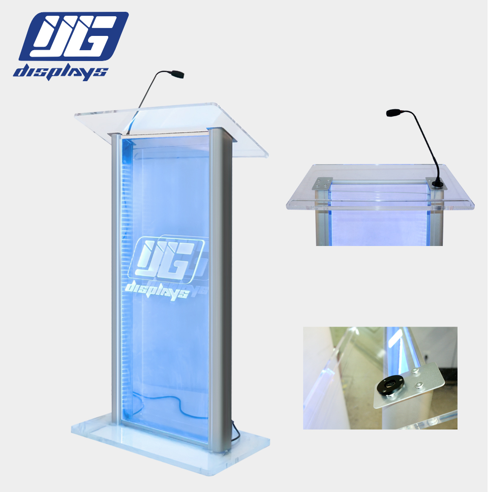 2020 на заказ высокое качество Led акриловый подиум pulpit lectern с металлическим основанием