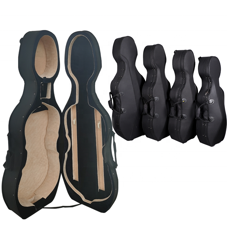 Gaosijia wholesale price foamed light weight foam cello case custom OEM with wheels accessory pocket 4/4 3/4 1/2 1/4