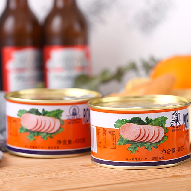400 г * 24 70% качественный консервированный обед для мяса из свиной пищи для повседневного печенья по лучшей цене