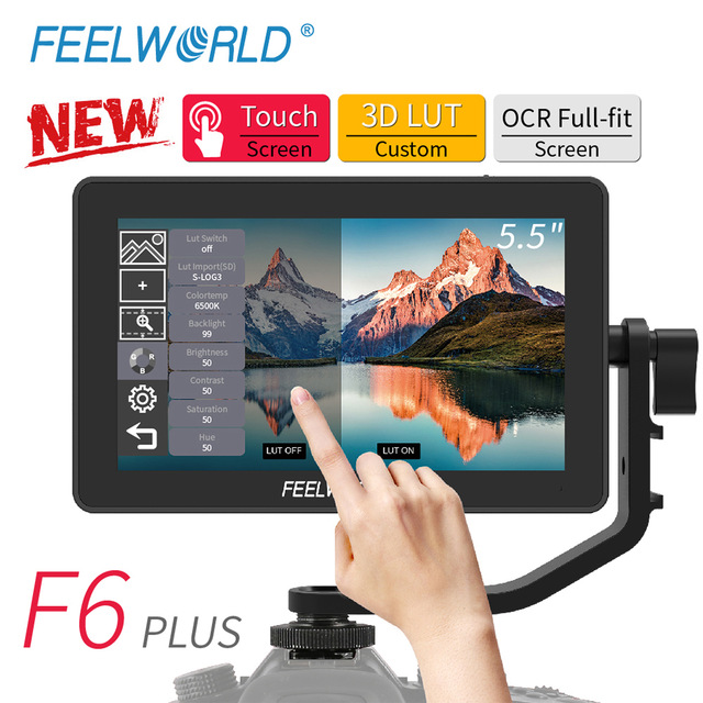 FEELWORLD F6 плюс V2 4K монитор 5,5 дюймов на видеосъемки и гидростабилизатор камеры Serene DSLR 3D LUT сенсорный экран IPS FHD 1920x1080 видео в формате 4K полевой монитор DSLR