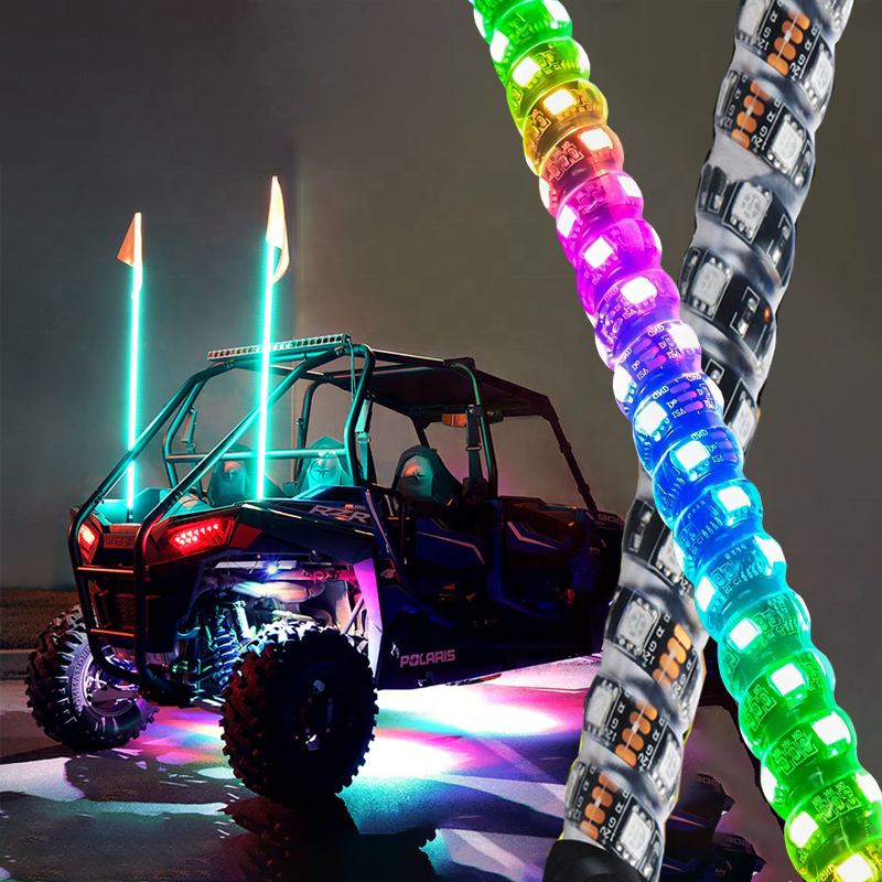 ATV UTV RZR Polaris багги для внедорожника Радиочастотный пульт дистанционного управления освещенная антенна RGB светодиодная подсветка