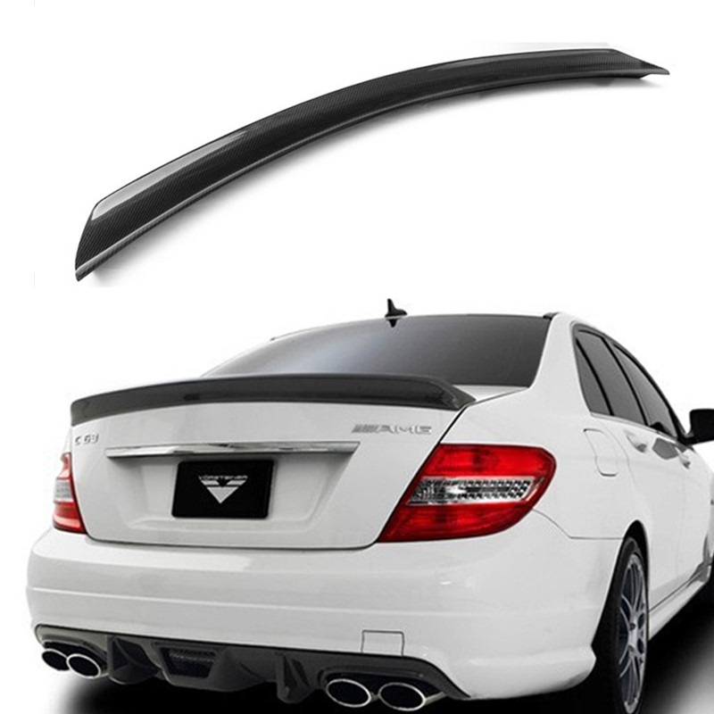 W204 C250 C300 C63 Настоящее углеродное волокно Автомобильный задний спойлер крыло для Mercedes для Benz 2008-2014 4 двери V Style крыло Spolier