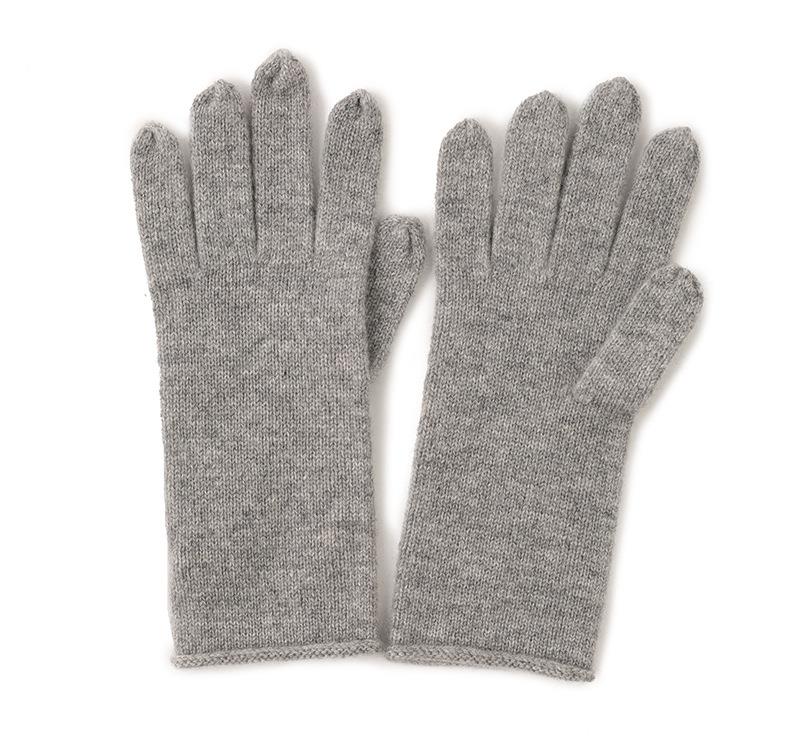 Custom pure color knitted mittens glove winter women warm 100% cashmere gloves
