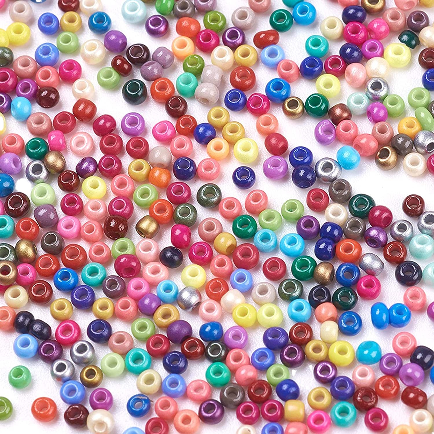 Round Colorful Pearls with Holes for Making Earring Necklaces Bracelets and Jewelry DIY Craft