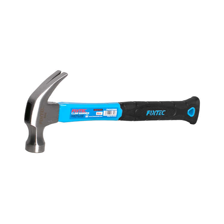 Профессиональный многофункциональный молоток с ручкой из стекловолокна FIXTEC 8oz 16oz