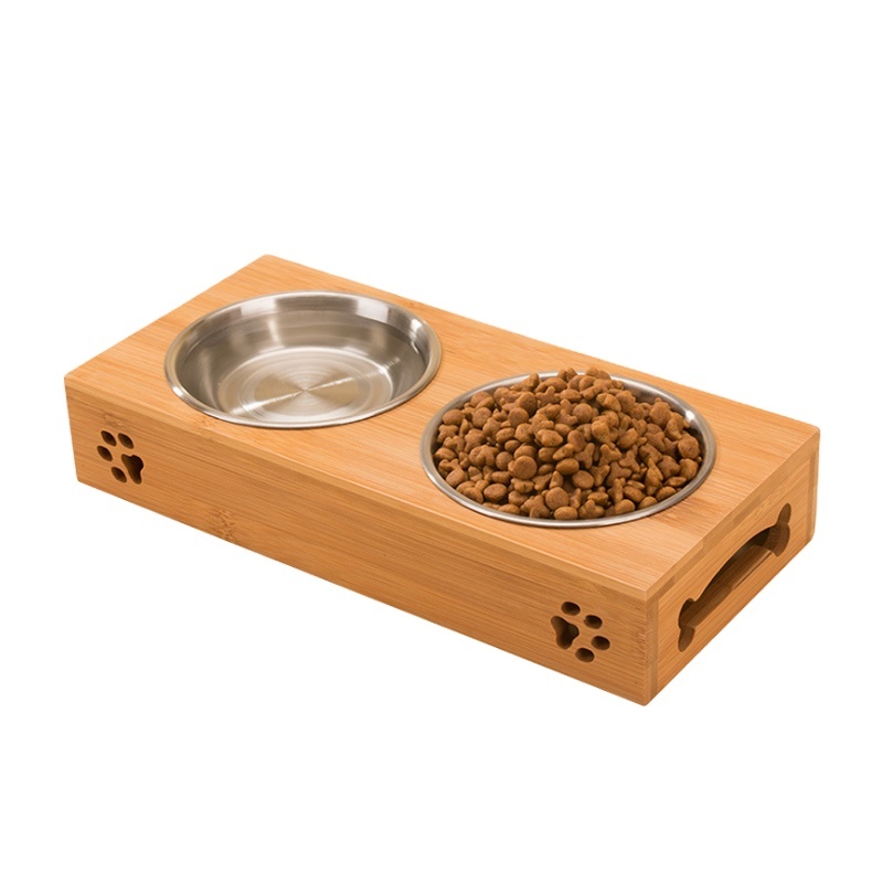 Pet Bowl Cat Bowls Dog Feeders Factory Direct Wholesale Durable Eco-friendly Bamboo Food Container Injection Multifunction 500