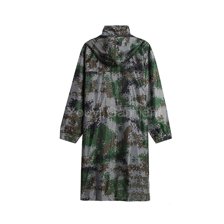 Durable Using Low Price Camouflage Long Rain Coat For Men