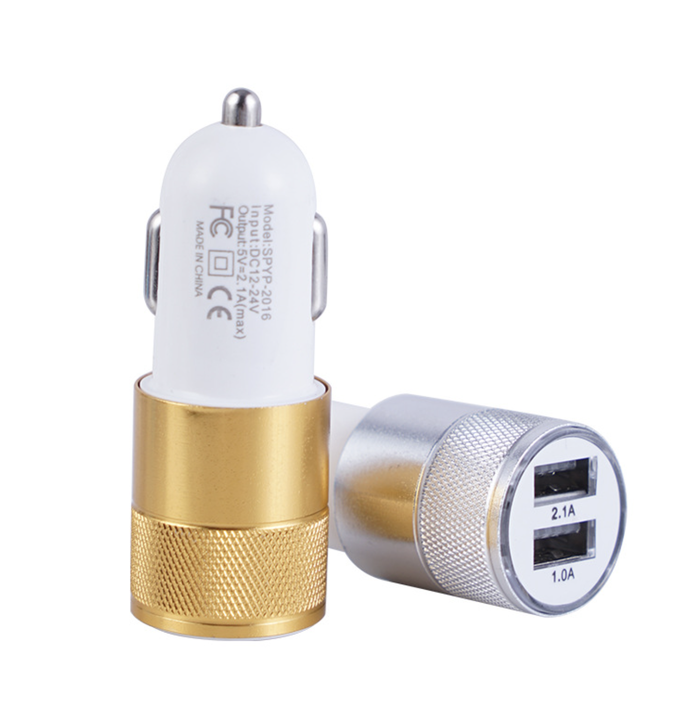 Универсальное автомобильное зарядное устройство 2,1 А + 1 а с двумя USB-портами, автомобильное зарядное устройство из металлического сплава со светодиодной подсветкой