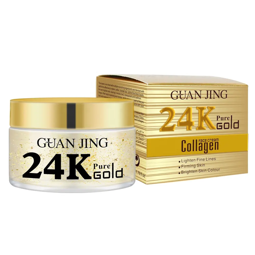 Face Bright Day Night Cream 24k Gold Collagen Face Cream For Anti Aging Skin Lightening