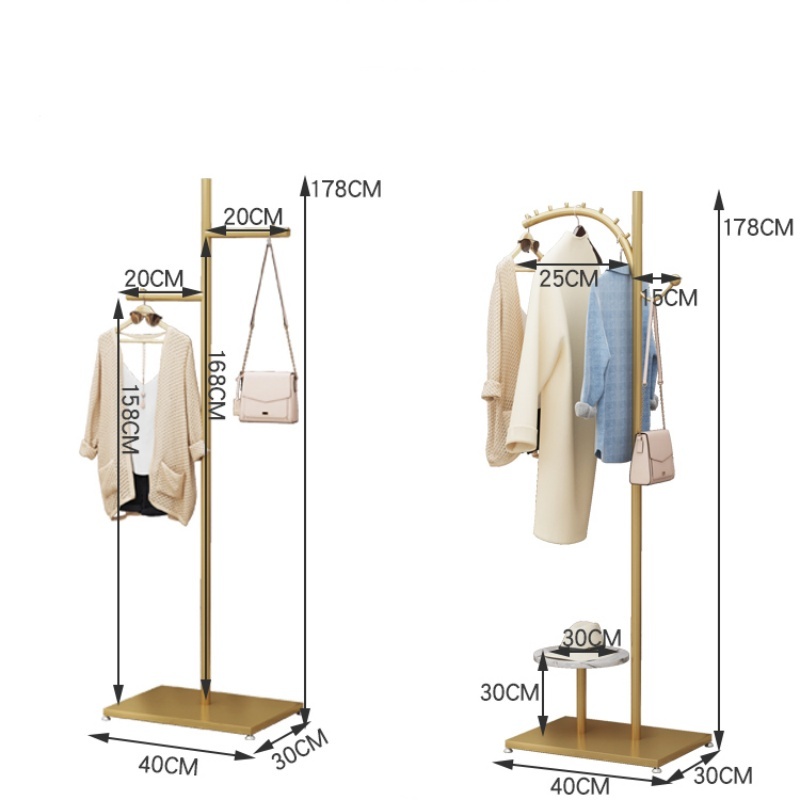 Wholesale high quality Garment Shop Equipment display rack Metallic Stainless Clothes Rack with Stand