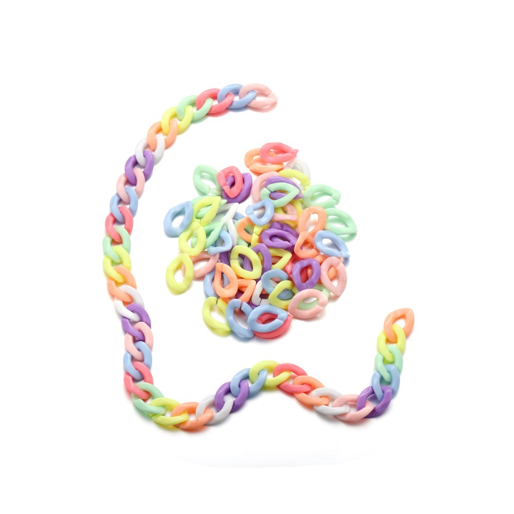Factory Sale Interesting Jewelry Accessory Acrylic Buckle Chain Colorful Handmade Diy Plastic Necklace Material for Women