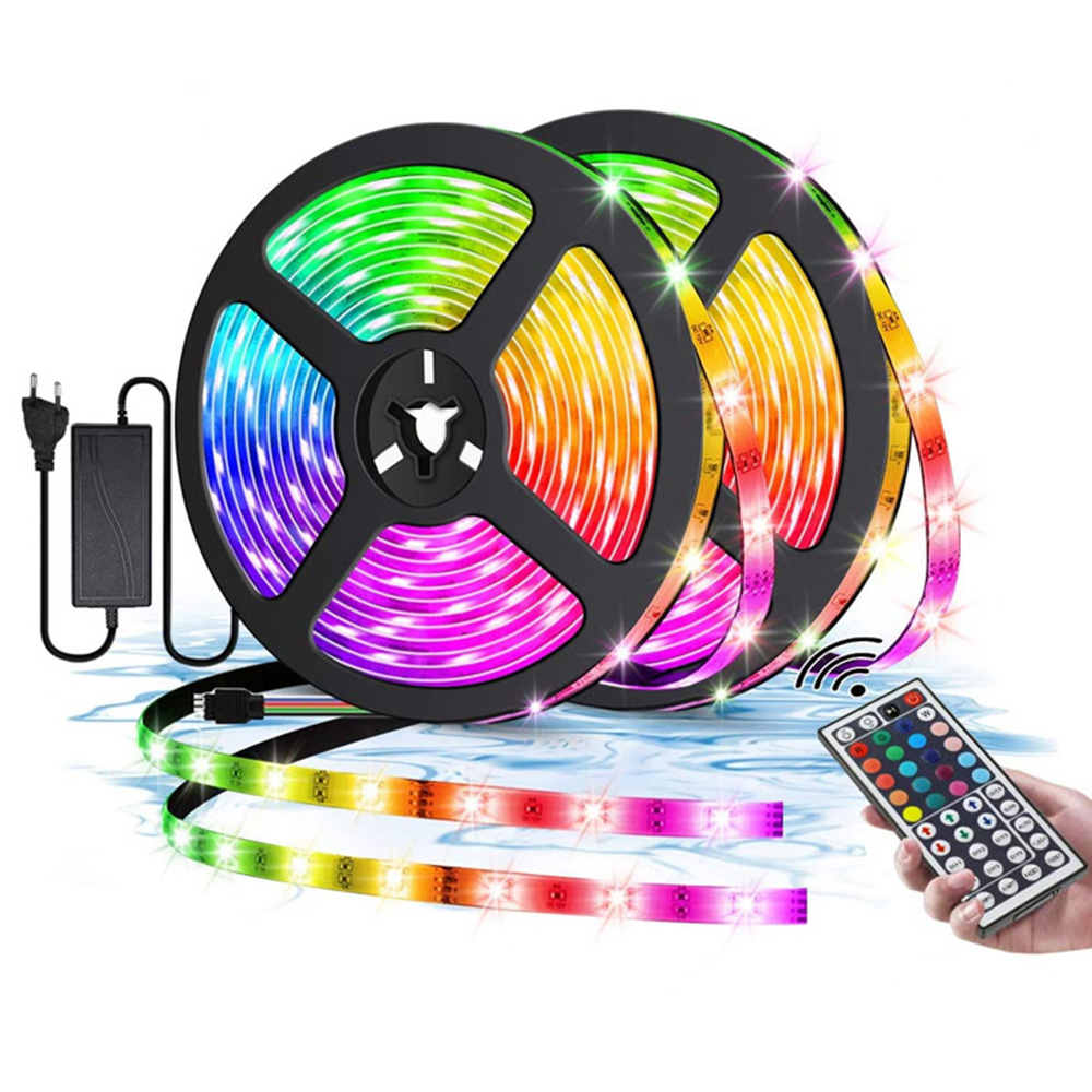 Водонепроницаемая светодиодная лента, меняющая цвет RGB, Светодиодная лента с 44 кнопками дистанционного управления для домашнего освещения, кухонной кровати