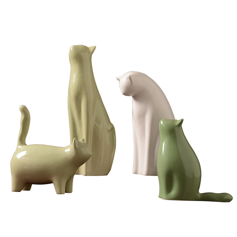 Nordic cat decoration ceramic crafts creative living room TV cabinet desktop room home decoration Nordic simplicity