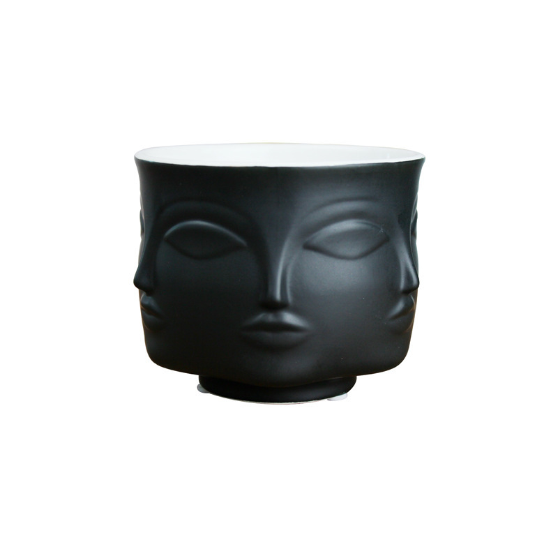 Ceramic Back Face Vase Face Planter Head Flower Pot Decorative Bowls for Home Decor Makeup Jewelry and Key Holder Gifts for Men