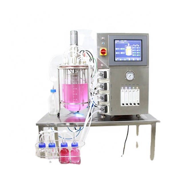 Microbiological Fermenter,Algae photo bioreactor Desktop glass fermenter