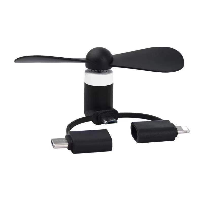3 в 1 для iPhone Android и type-c вентилятор Micro USB, портативный мини-вентилятор для мобильного телефона