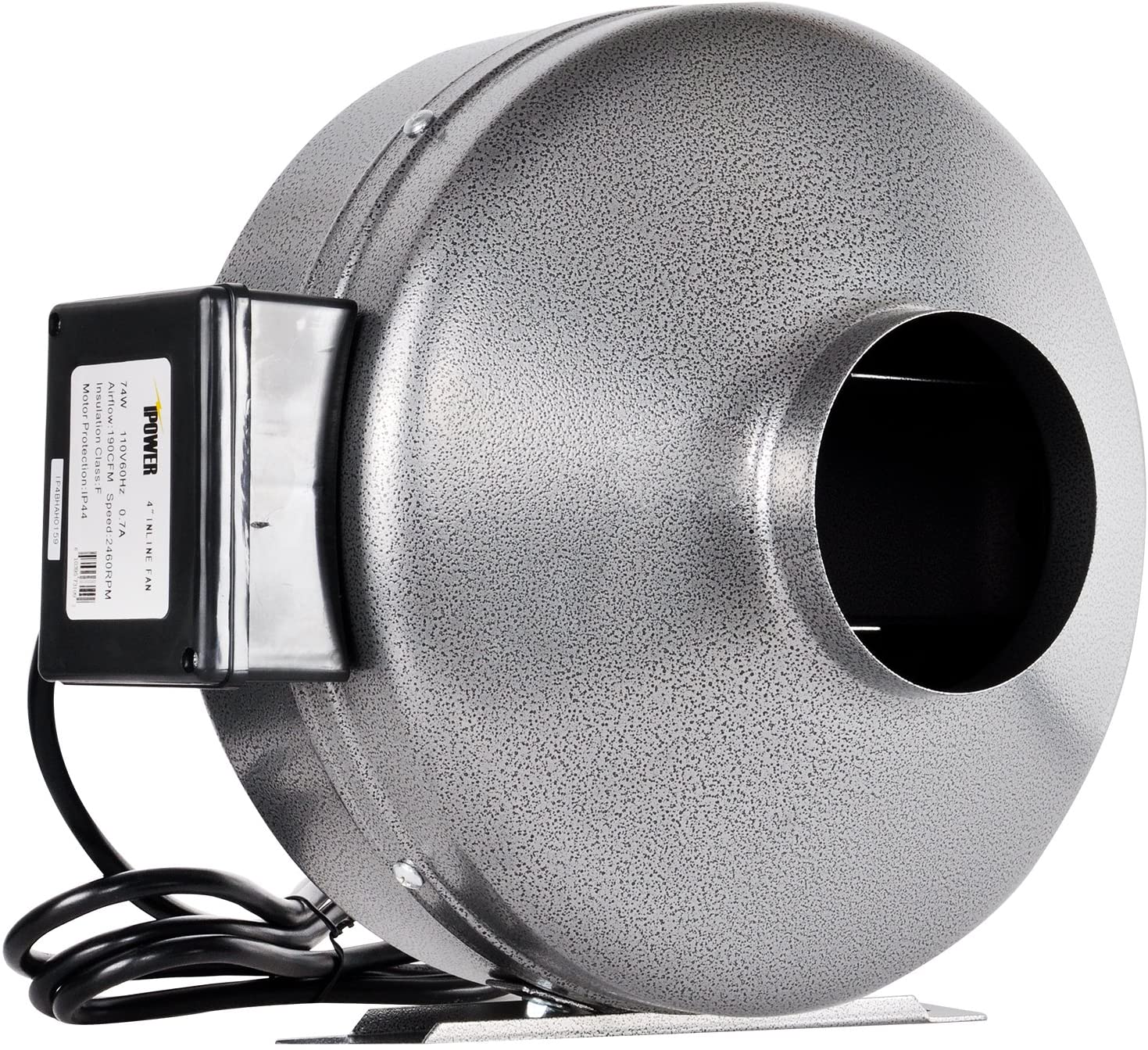 iPower GLFANXINLINE8 8 Inch 750 CFM Inline Duct Ventilation Fan HVAC Exhaust Blower for Grow Tent, Grounded Power Cord, Grey