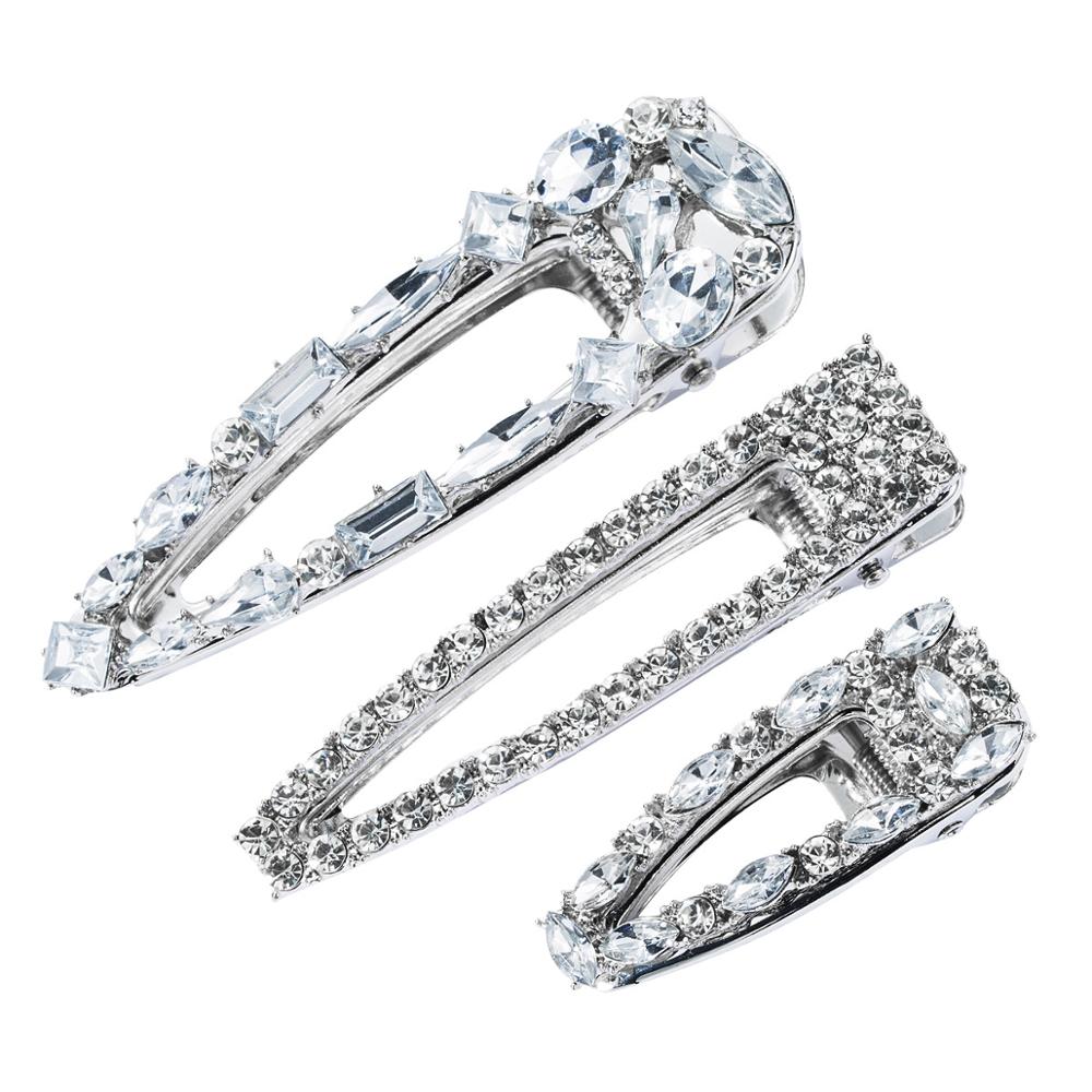 Элегантный металлический сплав аллигатора клип Полный rhinestone заколки для волос блестящие bling салон шпильки Кристалл заколки наборы для ухода за