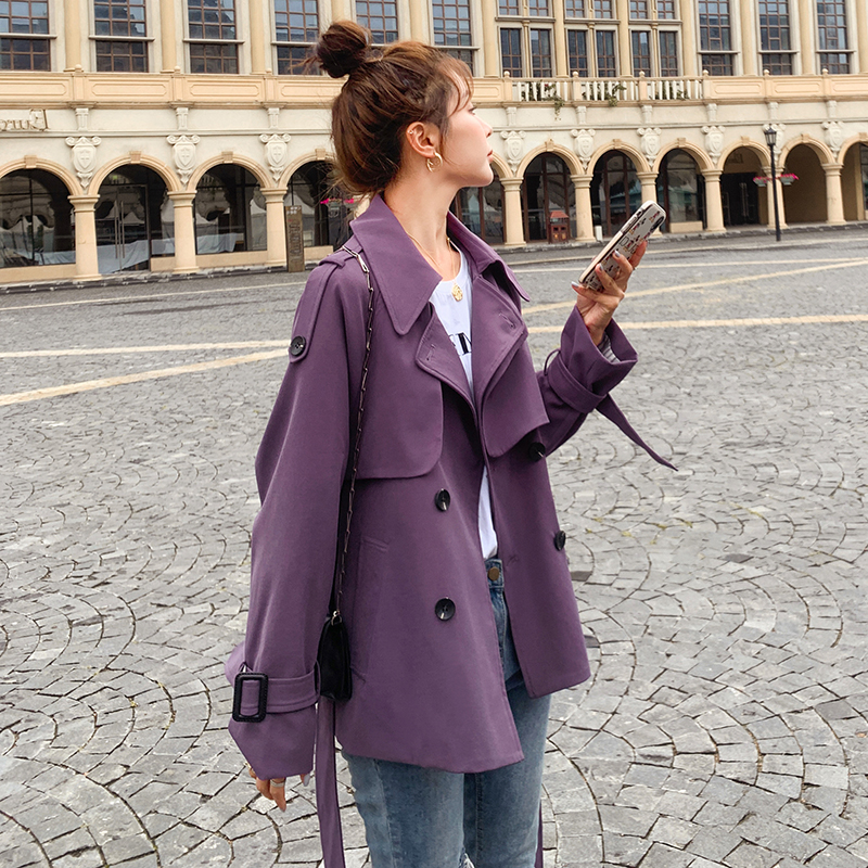 new wild temperament show height 150cm jacket Tooling windbreaker short oversized coat woman spring coat