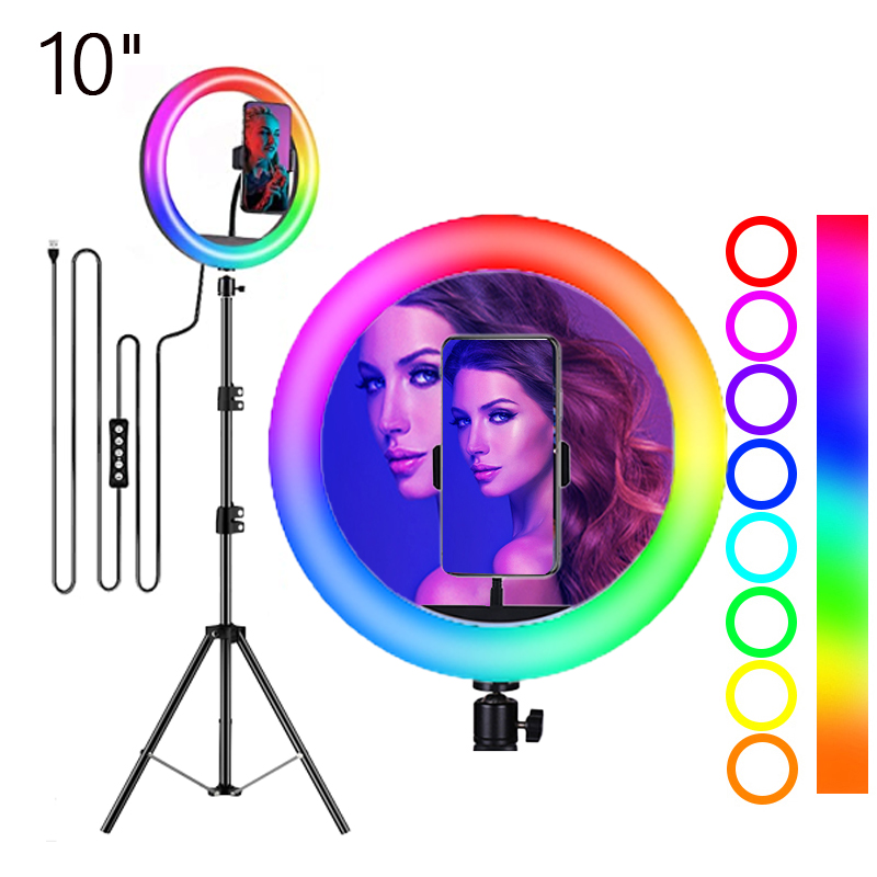 10 дюймов RGB цвет светового кольца с 1,7 м штатив-Трипод стойка