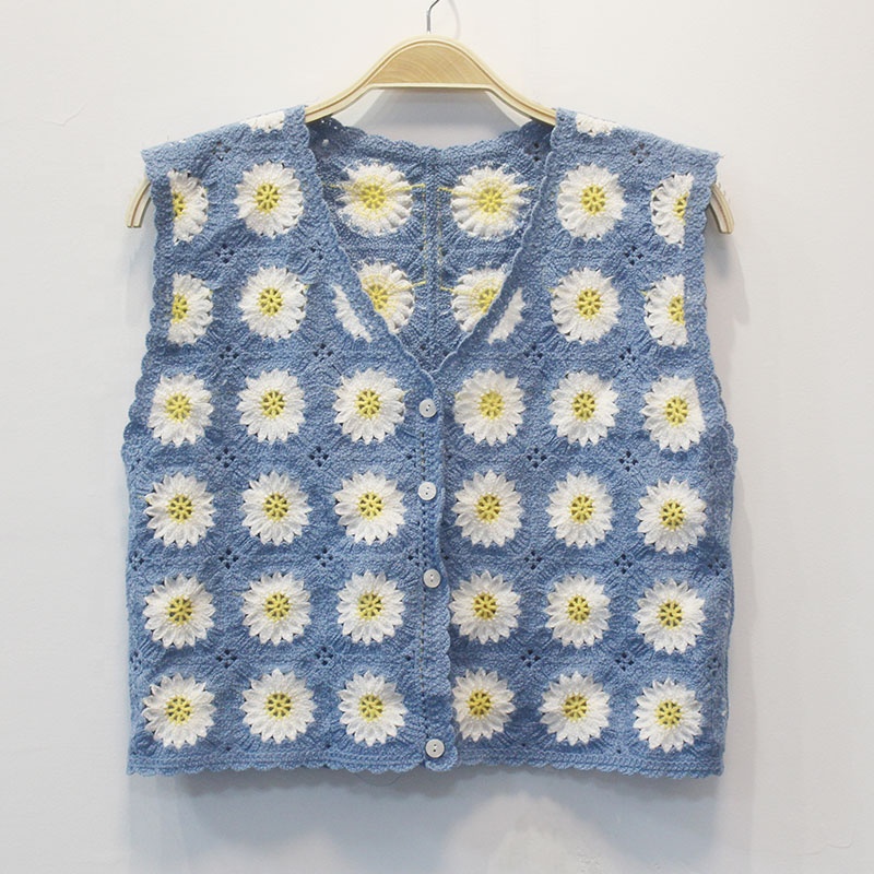 Newest Cheap Cropped Sweater Vest Sleeveless Button Sweater Vest With High Quality