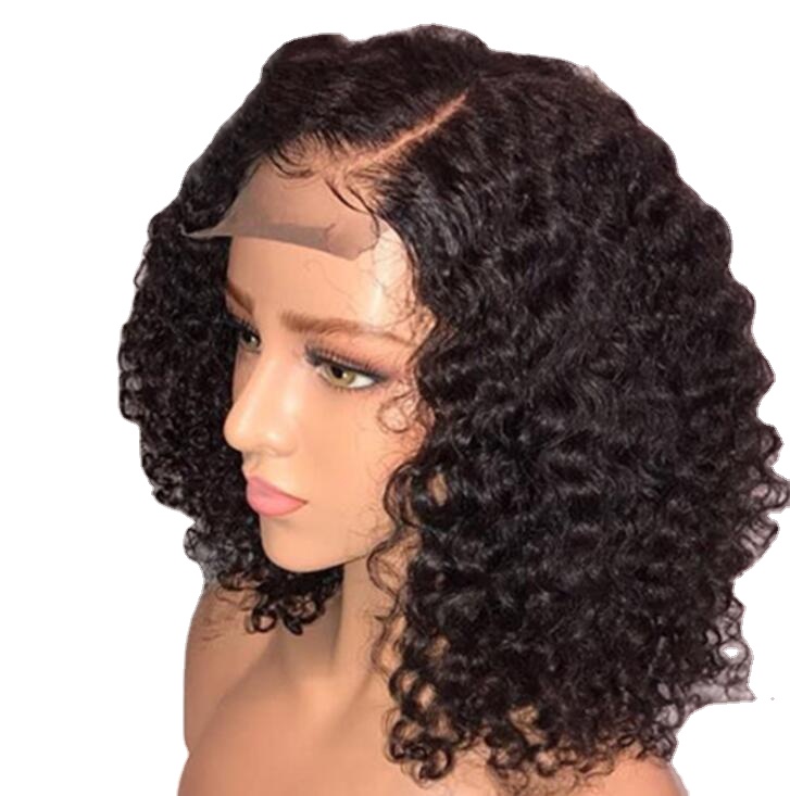 Natural curly full lace human hair wig for black women glueless cuticle aligned lace frontal wigs