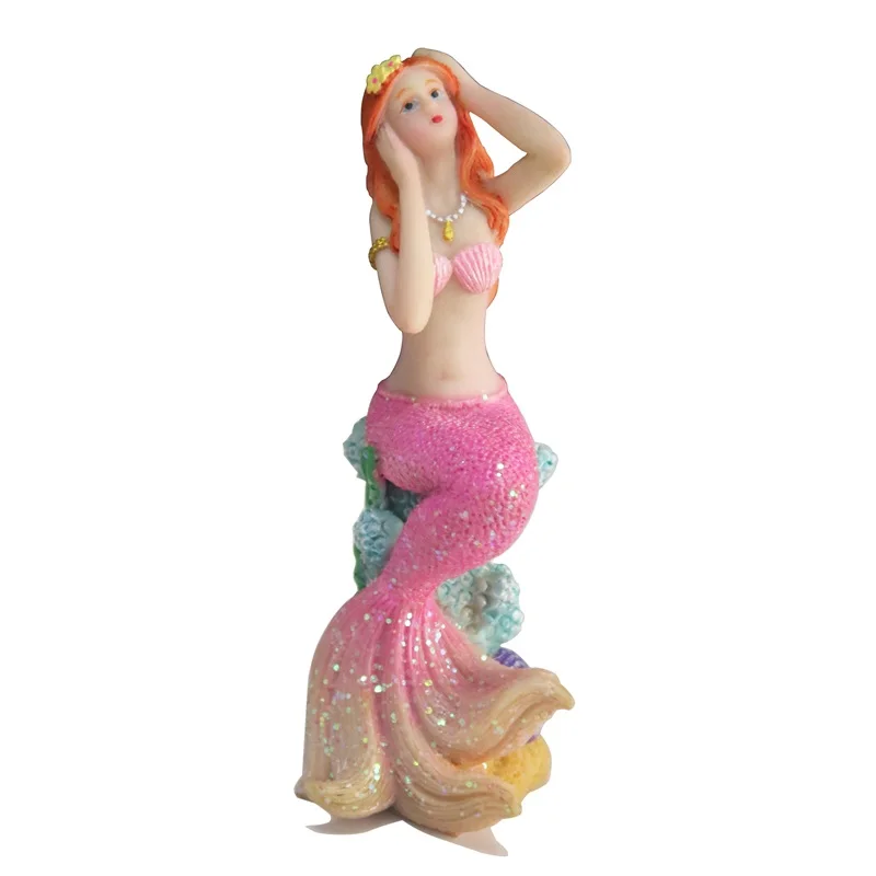 Hot Selling Custom Resin Crafts Home Desktop Decoration Small Ornaments Mermaid Little Figurines