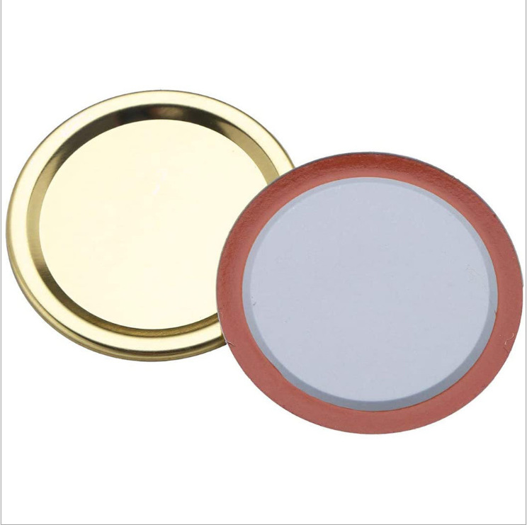 DM custom wholesale reusable colorful wide mouth gold 70mm mason jar lids canning metal screw cap canning lids for mason jars