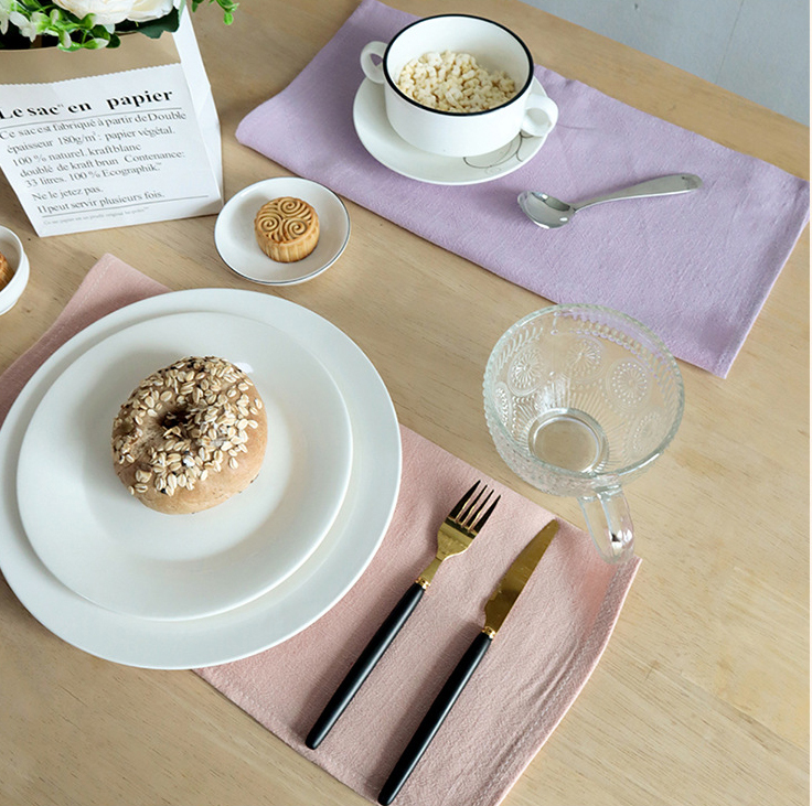 Cotton linen with hemming edge and hook for 40x40cm kitchen cloth Cotton placemat for cotton fabric Odor free fabric