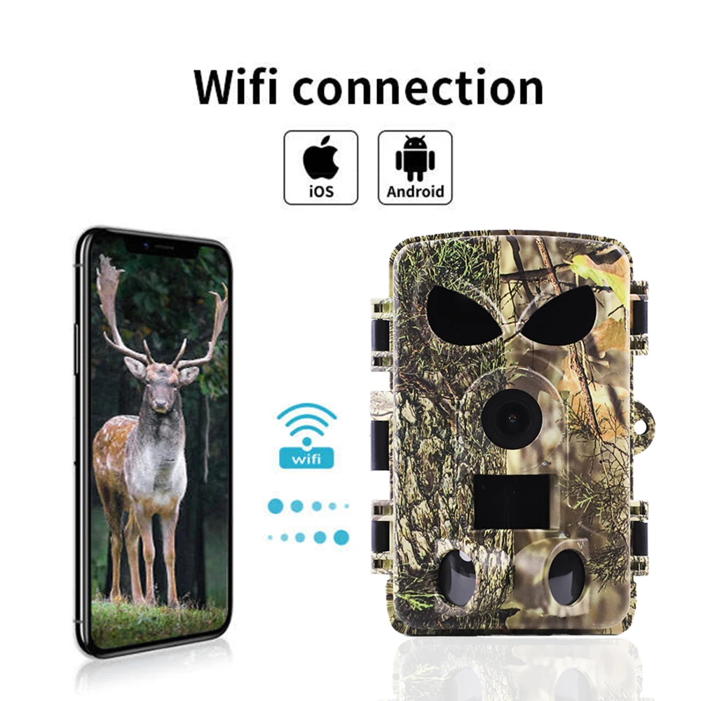 Wildlife Camera Trail Wireless Motion Detector Night Vision Remote Control Waterproof 8K Video Trap Hunting