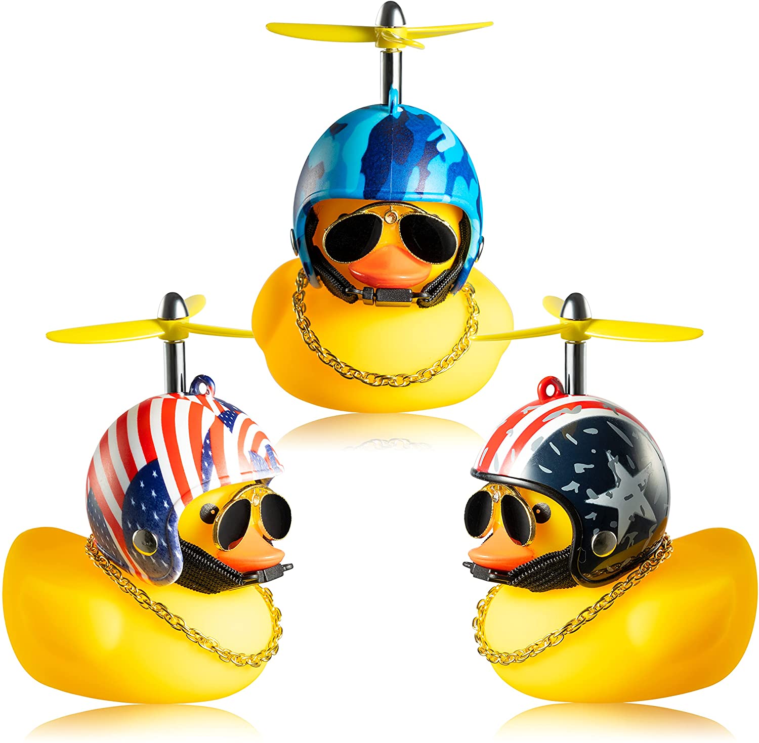 Custom light up helmet pilot magnetic rubber duck propeller military helmet-rubber-duck for car