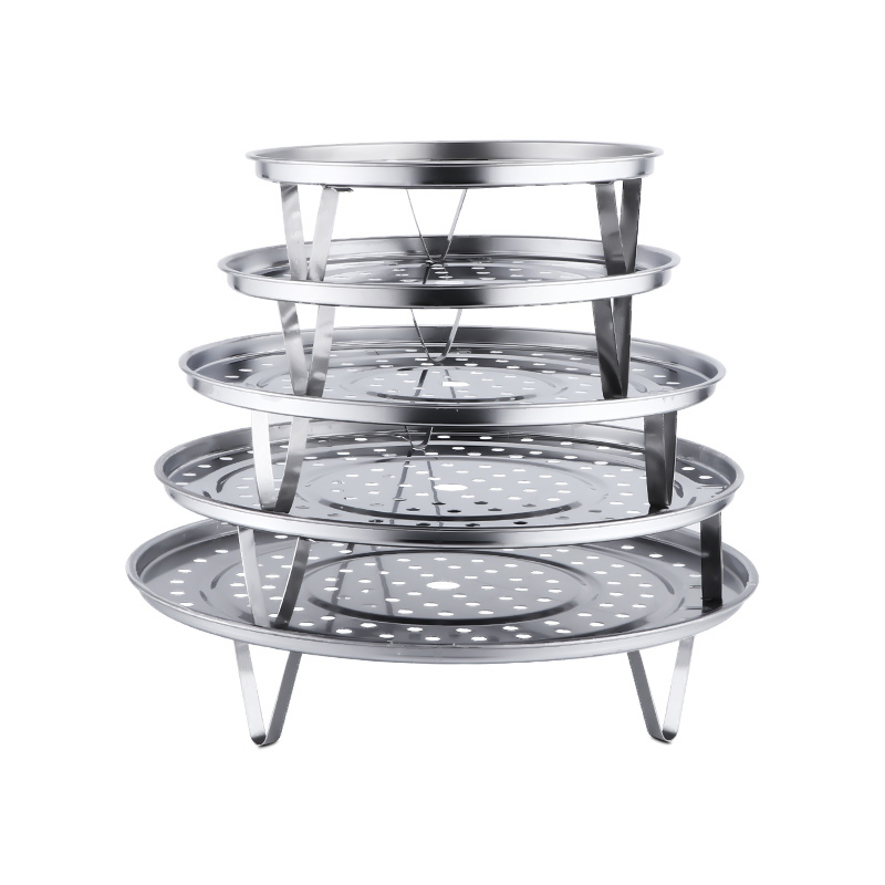 Kitchen Accessories Round Stainless Steel Durable Cookware Steamed Shelf Set of seven for Steamer shelf