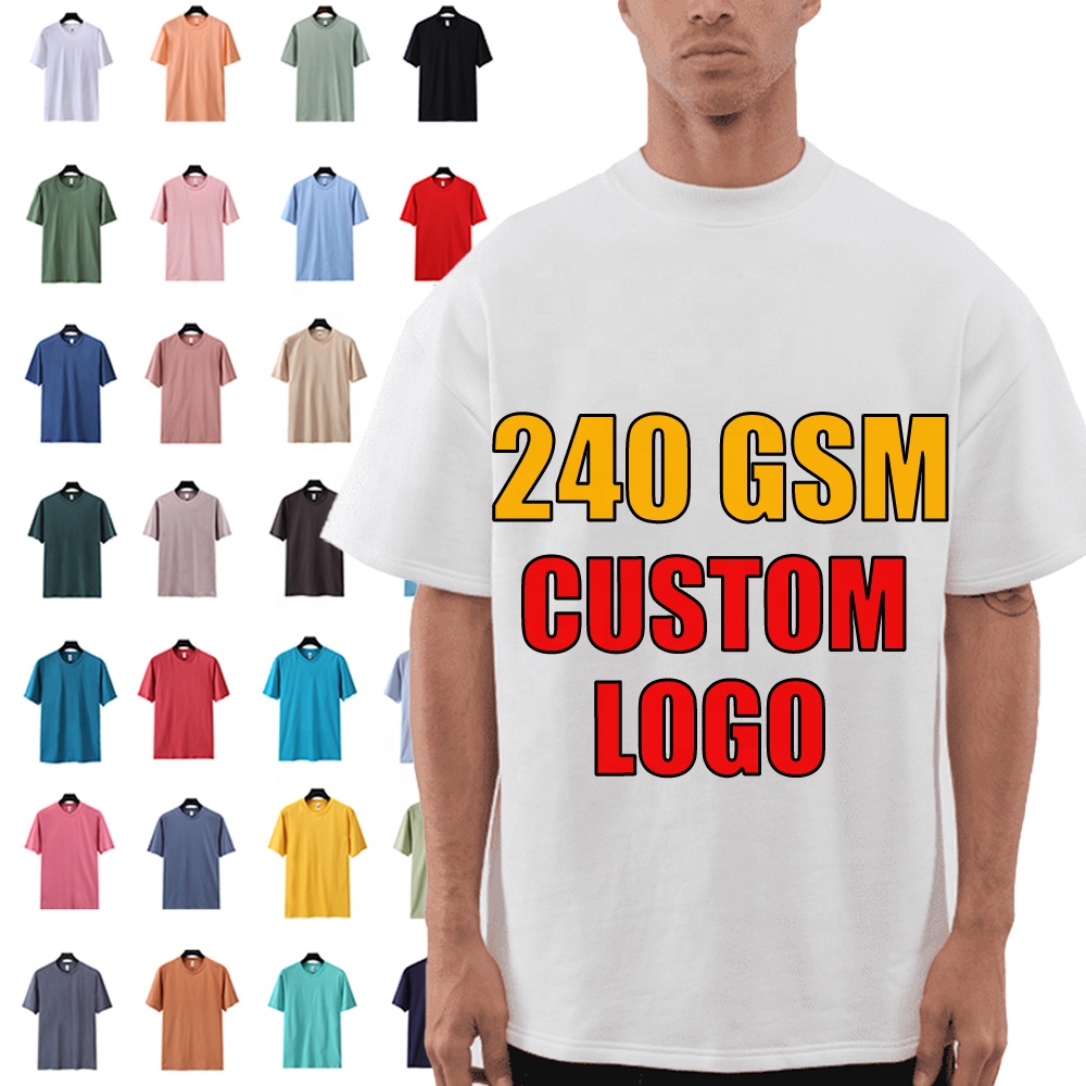100% Cotton Sublimation Logo Printed Blank Plain Oversized Graphic Cotton Uniform Heavyweight Custom Tshirt For Men