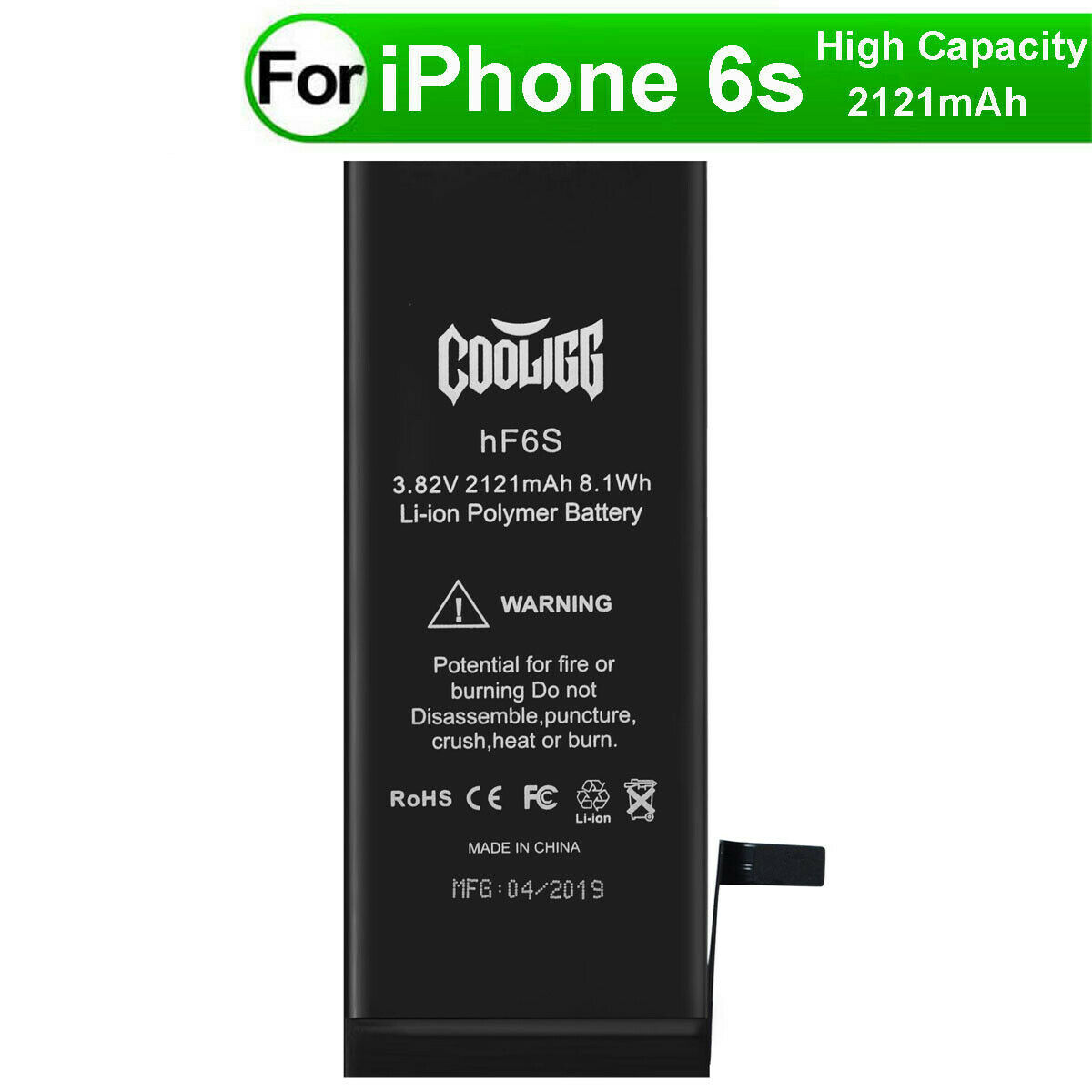 Доставка из США COOLIGG Высокая емкость 2121mAh запасная батарея для Iphone 6S