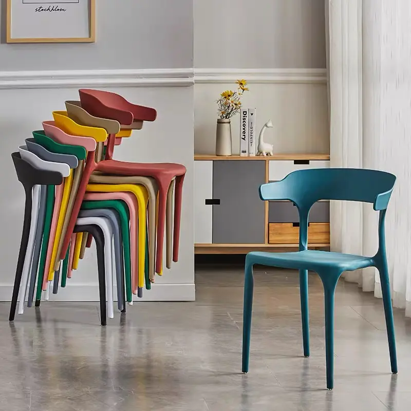 Hot sale colorfull classic plastic dining room chairs stackable with low price large loading quantity