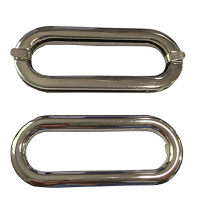 Luggage and bag hardware accessories Oval iron sheet handle Dan-shaped eyelet storage frame Metal handle