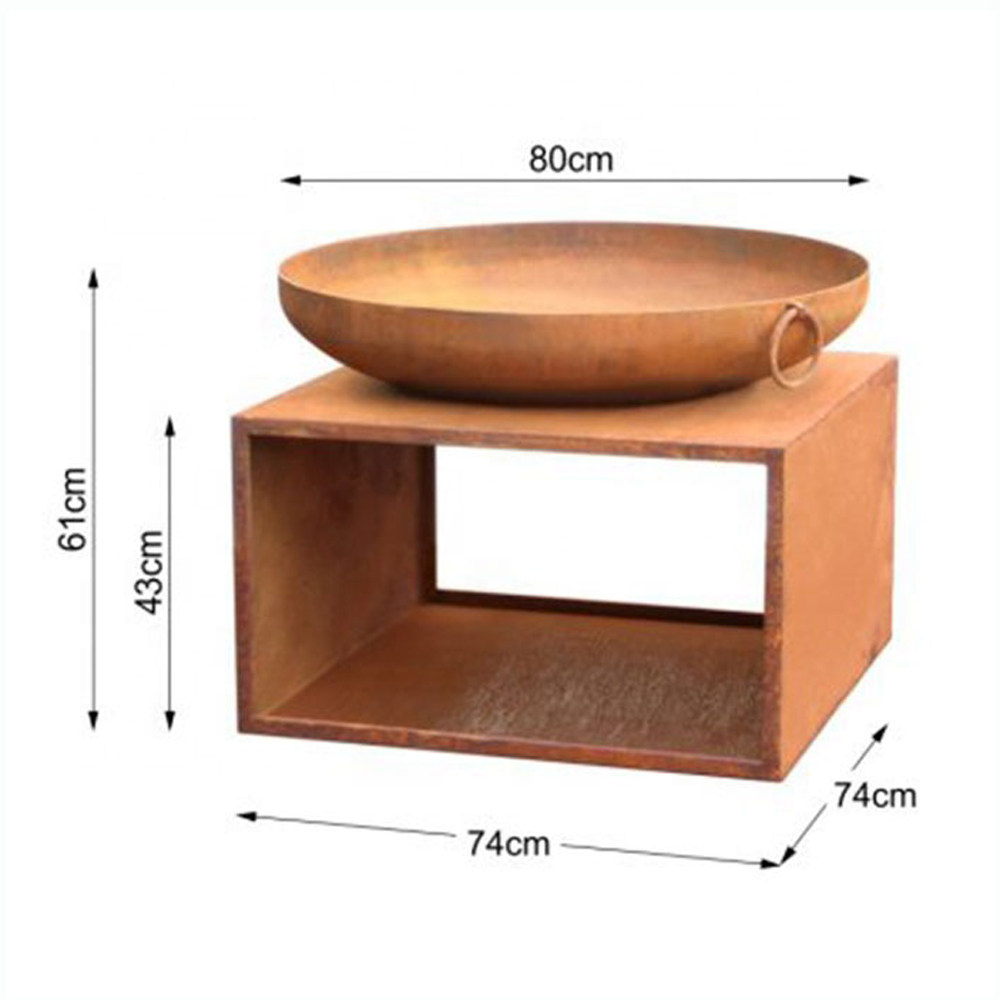 Hot sale weather-resistant steel metal fire pit bowl with bracket frame