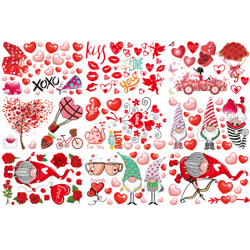 Yaosheng Customized Loving Santa Design Custom Design Waterproof Shop Festival Window Decor Sticker