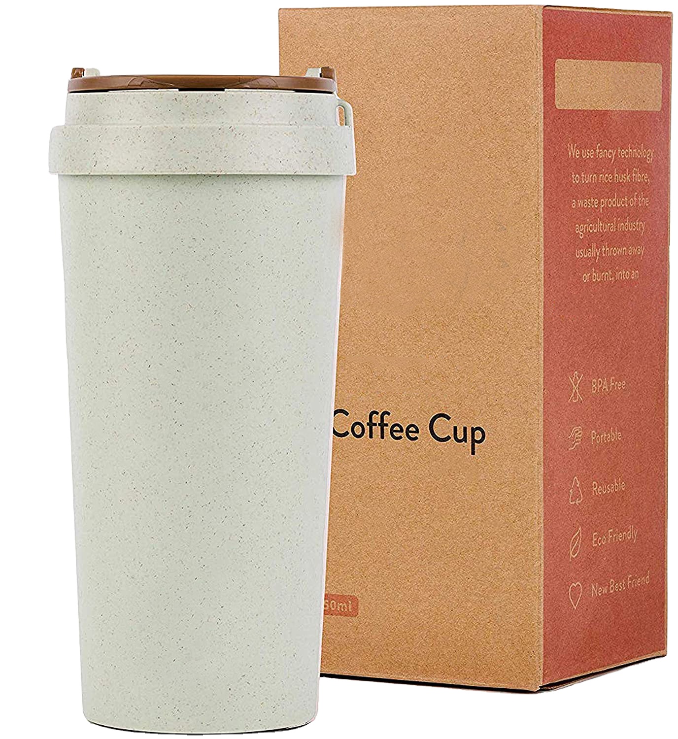 Hot selling high quality reusable travel Rice Husk Bioplastic british coffee cup