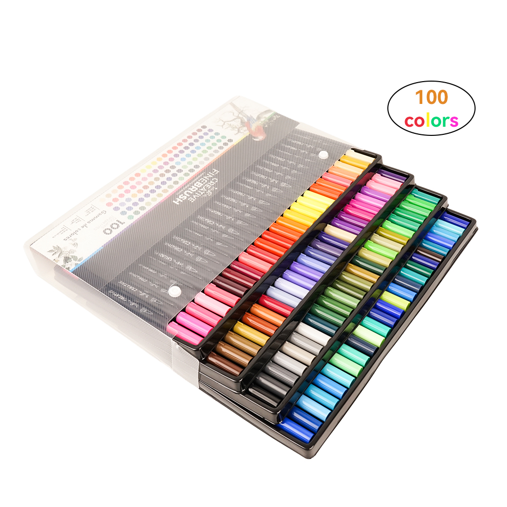 Factory Wholesale 6/12/18/24/36/48/128 Colors Watercolor Brush Pen Set Water Watercolor Painting Art Marker