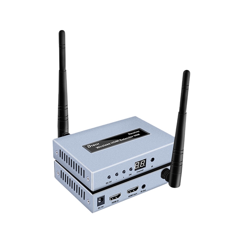 Беспроводной аудио и видео волоконный блок DTECH 50m HDMI передатчик приемник wifi удлинитель