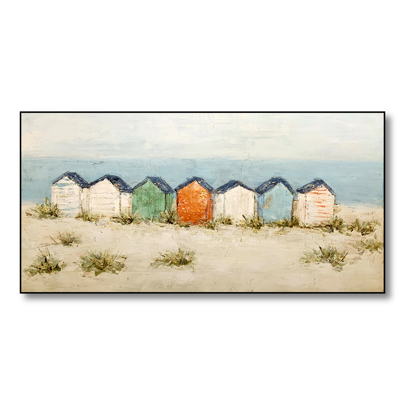 Handmade oil painting countryside cottage seascape wall painting for home hotel decor paintings