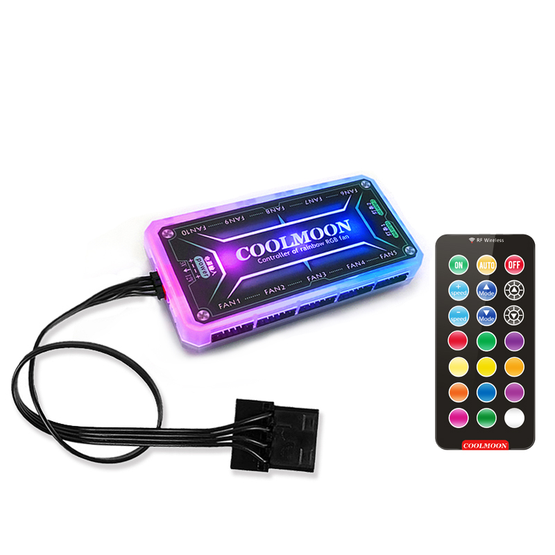 Контроллер COOLMOON RGB, светодиодный концентратор с дистанционным управлением