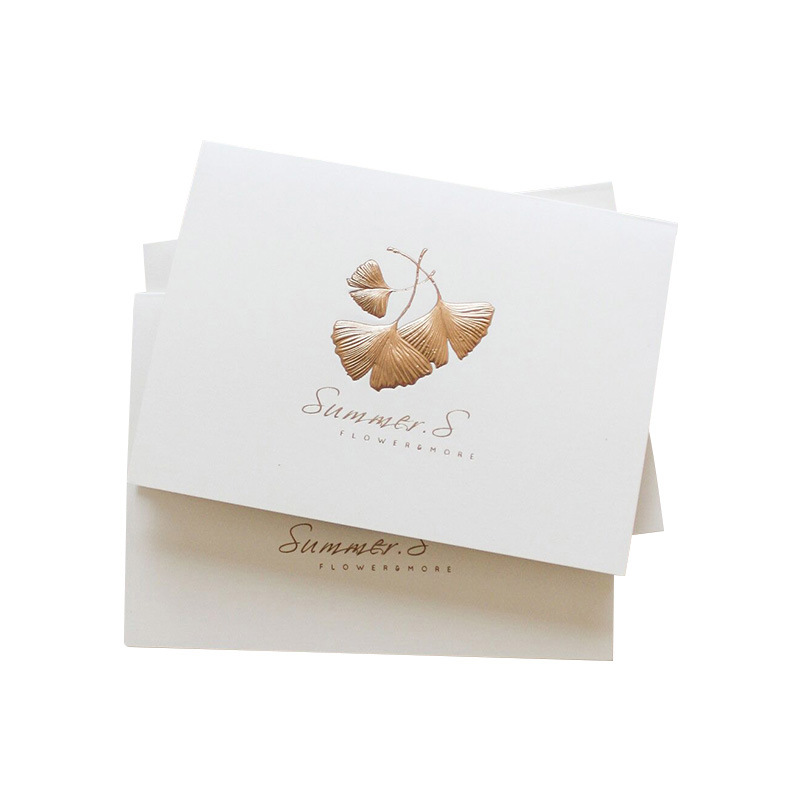 Customized high-end craft concave-convex hot stamping floral message card thank you card gift card business style