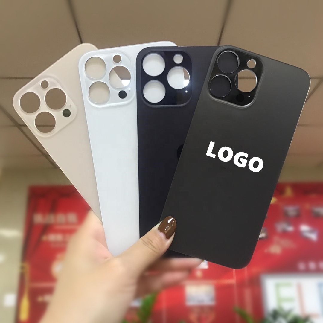 Новинка 2022 года, заводская цена, заднее стекло для iPhone 14 серии, стекло с большим отверстием и наклейкой для ремонта iPhone 14 Pro, задняя крышка