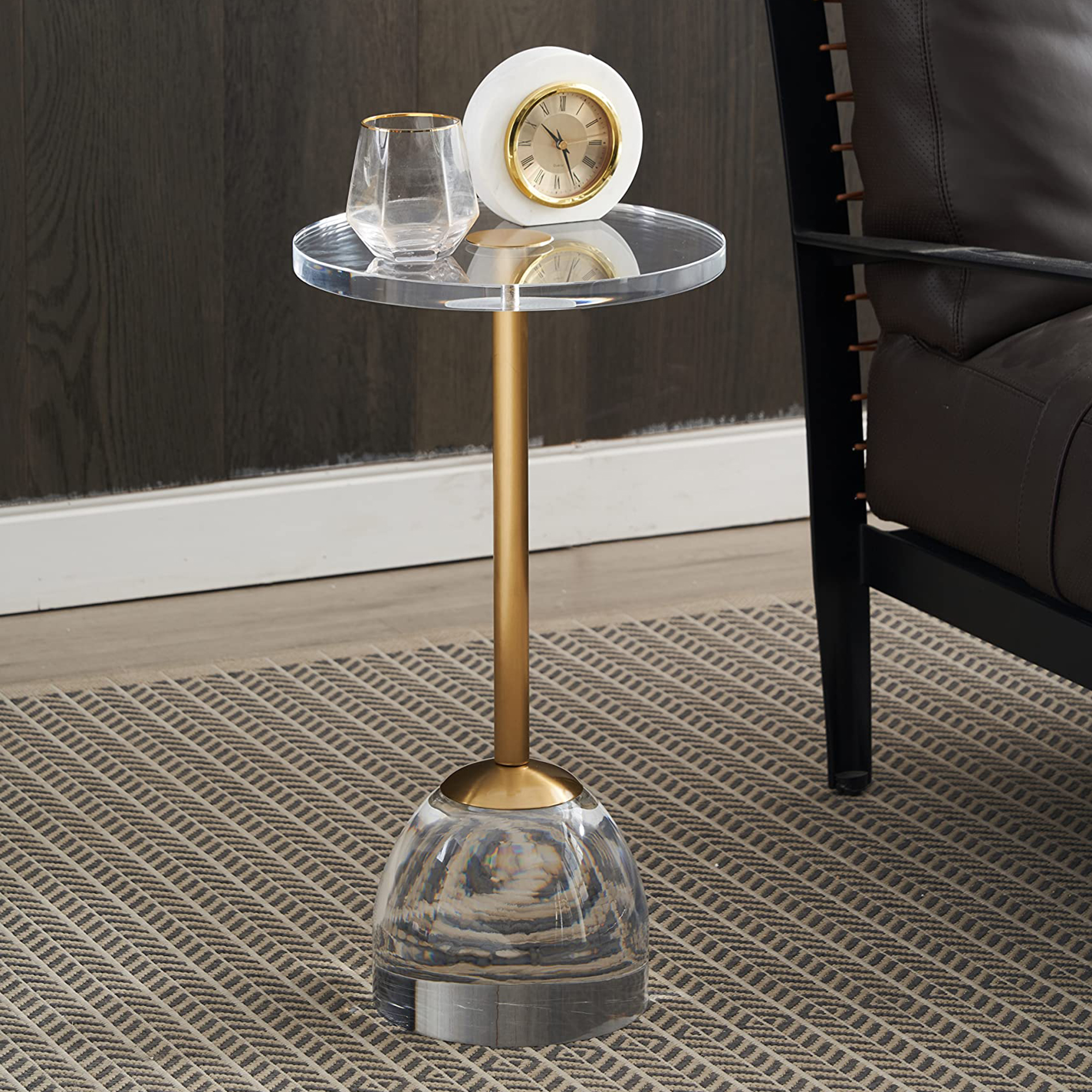 Clear Acrylic End Table Drink Table for Office Living Room and Bedroom 12x12 inch 20 inch High