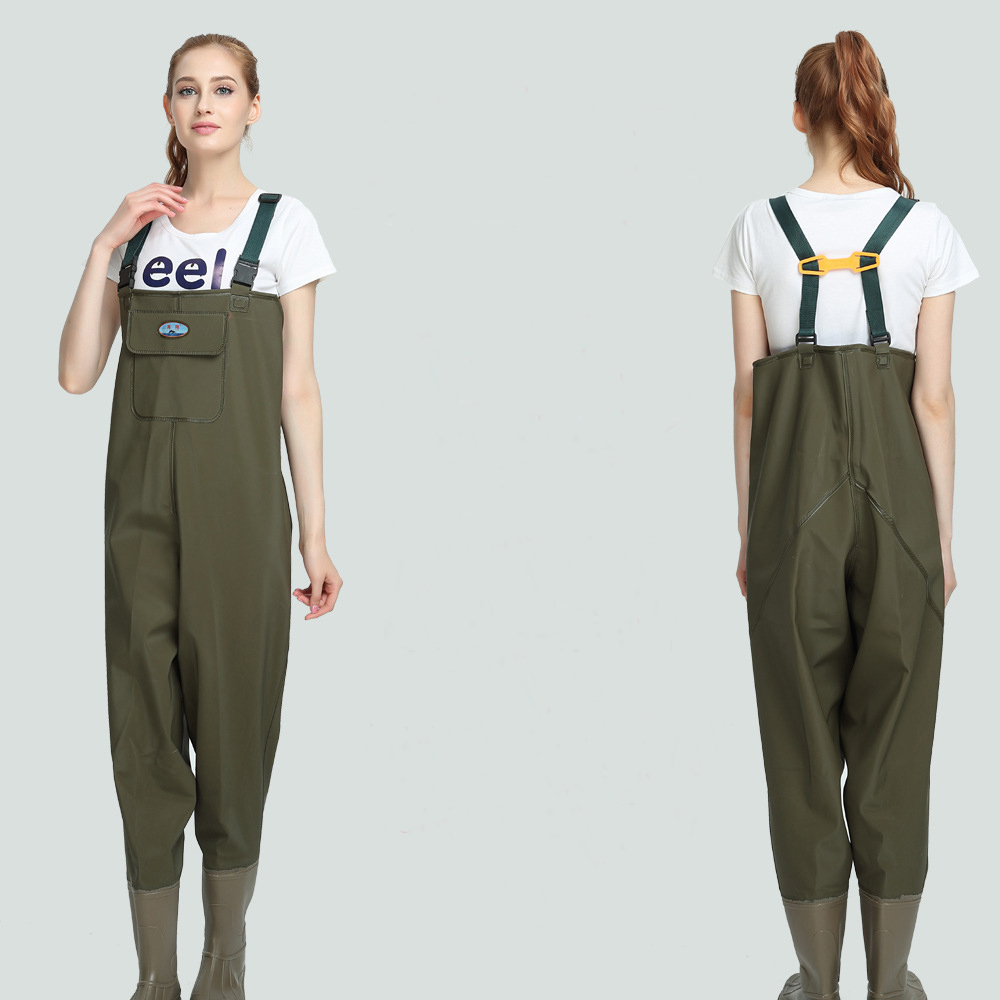 Unisex Half-Length Water Pants Fishing Waders Wear-Resistant Oxford Sole Thick Water Fishing Boots
