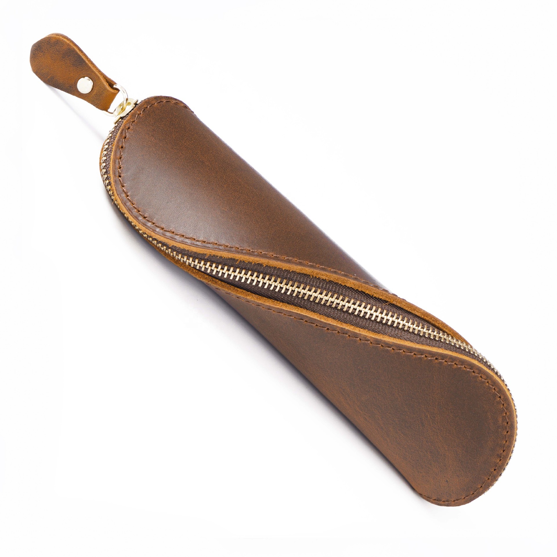 crazy horse leather Pen with PU Leather Pouch Bag gift for father pencil stationery bags