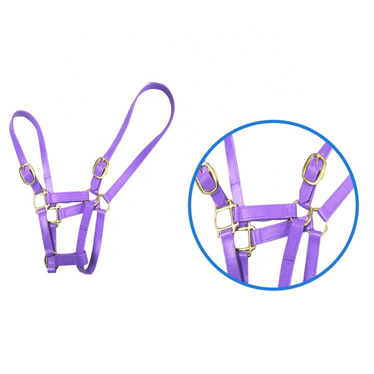 High Quality Horse Products Headstalls Adjustable Durable Luxury Leather Halter Rope Nylon Horse Halter