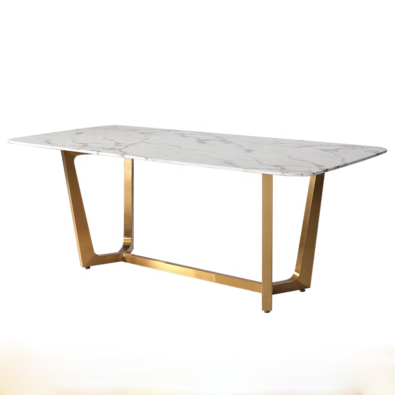 Retangular Marble Top Table Dining Room Table And Chair Set Restaurant Dinner Desk